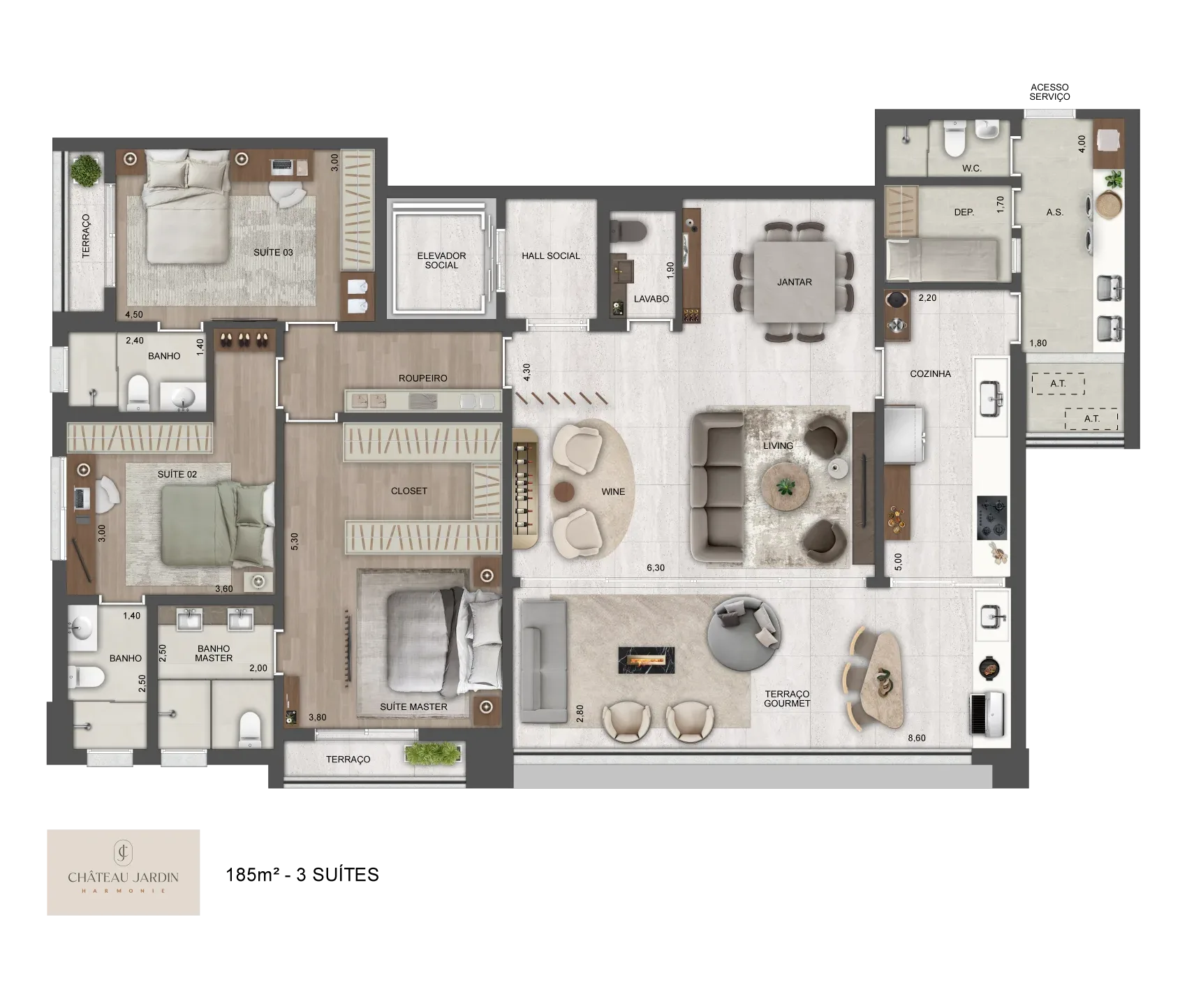 CHATEAU Jardin, planta 1