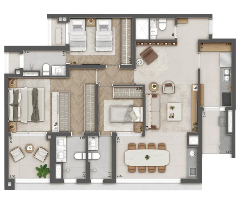 Daslu Residences, planta 1