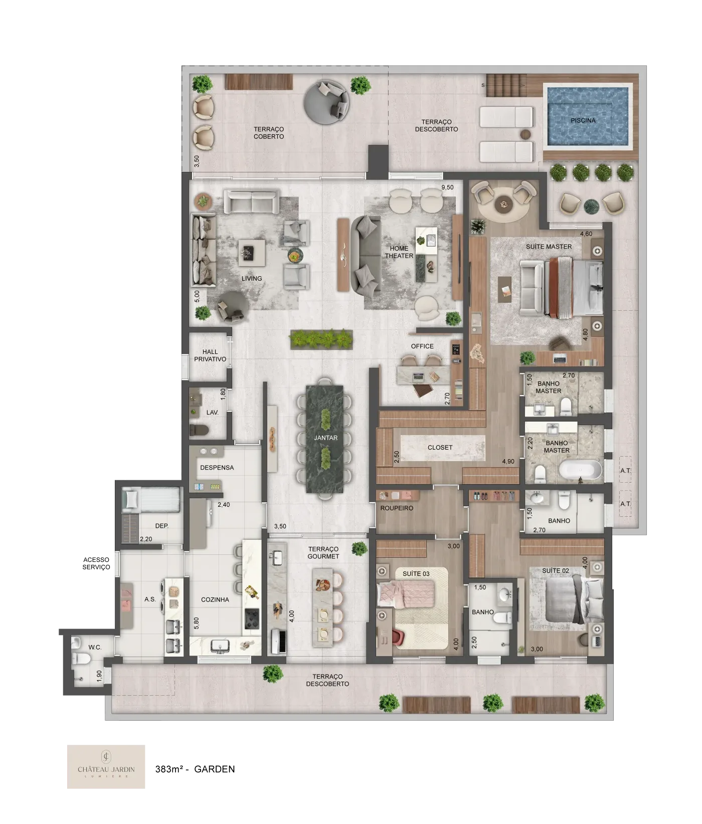 CHATEAU Jardin, planta 4