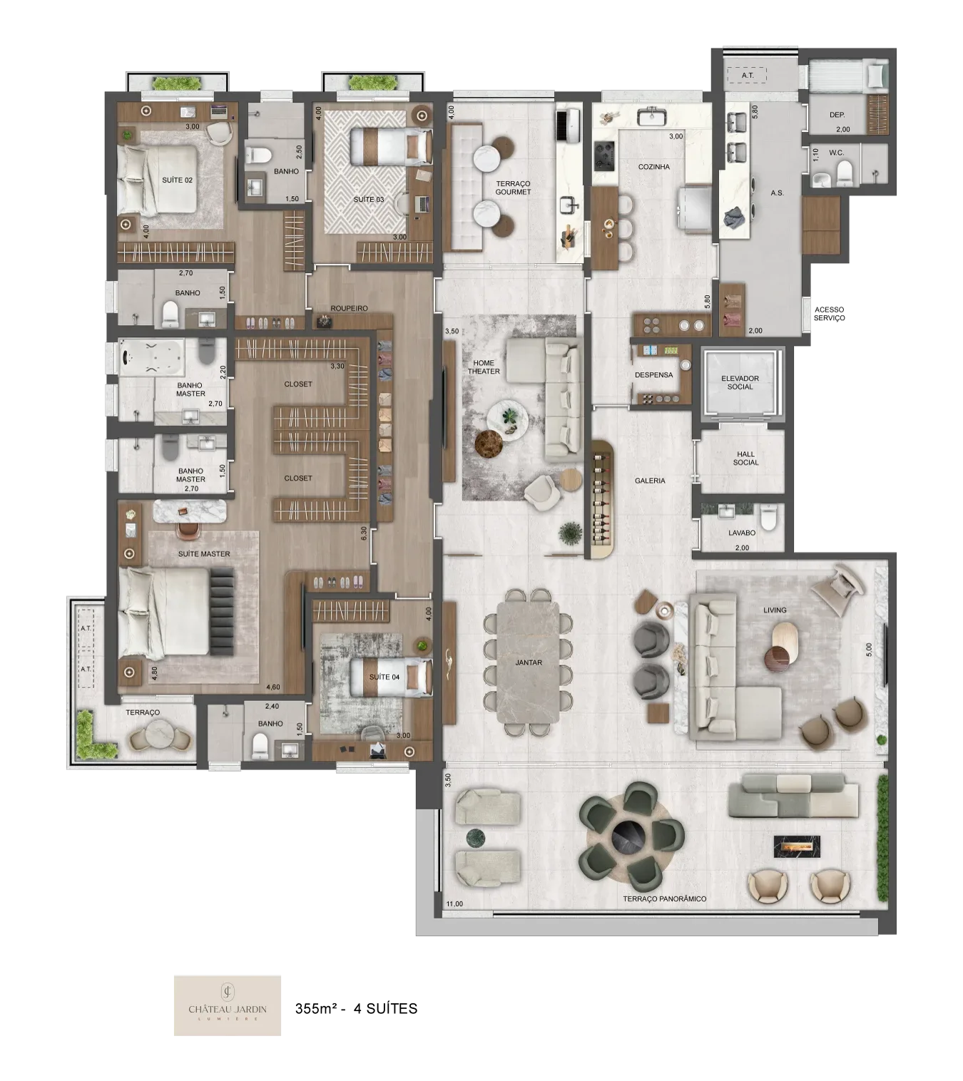 CHATEAU Jardin, planta 3